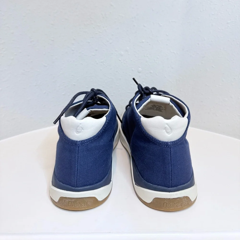 OluKai Papaku Men’s Navy Blue Canvas Chukka Boots Size 10.5 NEW